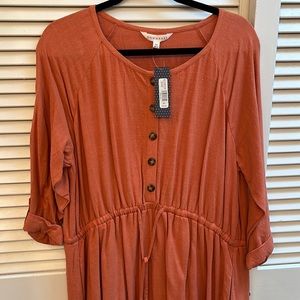 NWT DownEast linen blend dress size XL.